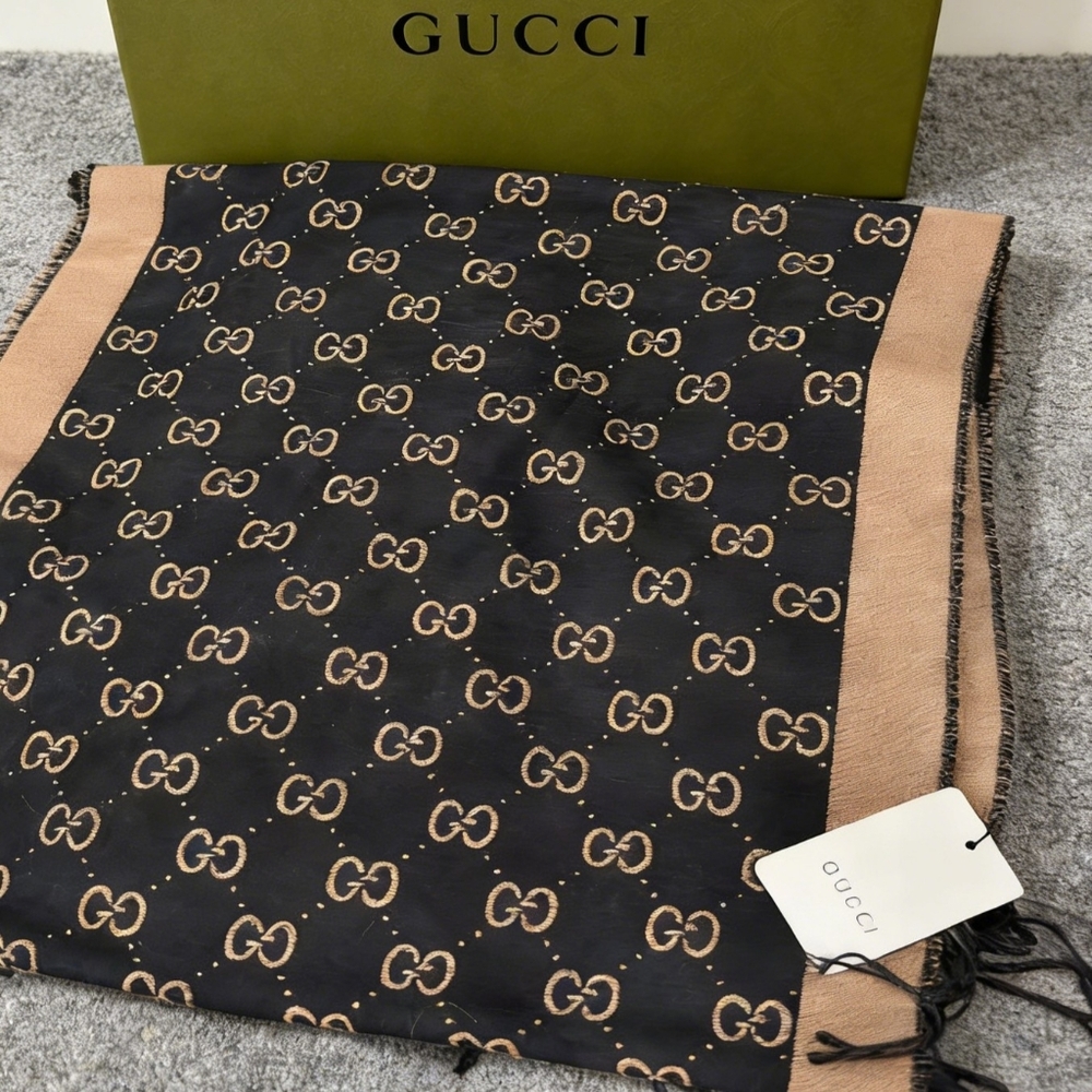 Gucci GG Monogram Wool Scarf